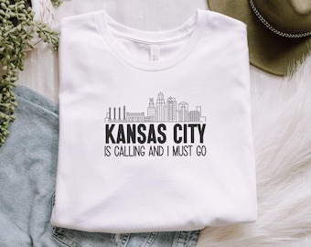 Kansas City T-Shirt, Kansas City Skyline Tee, Kansas City Lover Shirt, Kansas City Gift, Travel Lover Shirt, Vacation Tee