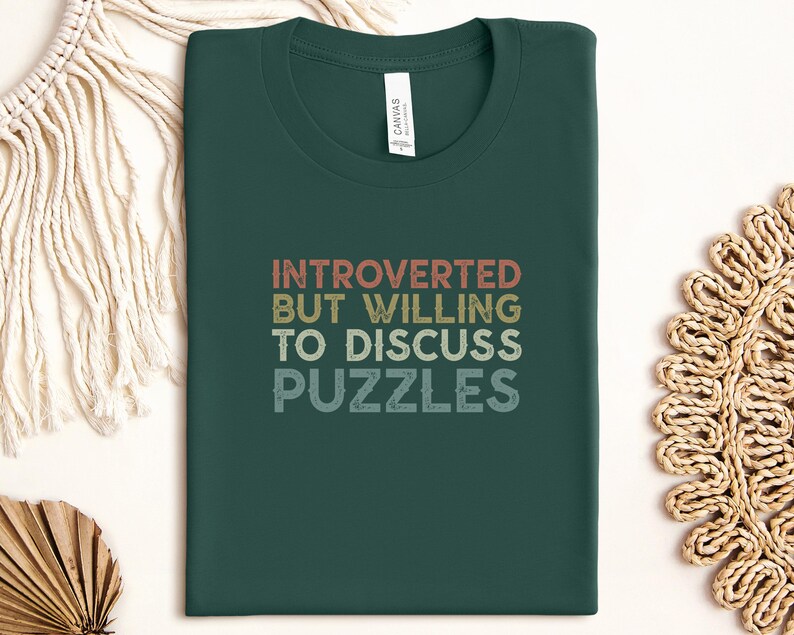 Introverted But Willing To Discuss Puzzles Shirt, Funny Puzzle Lover Tee, Gift For Introverts, Casual Puzzle Lover T-shirt