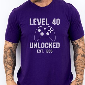 Level 40 Unlocked Shirt, Birthday Gift for Gamers, Gamer Birthday Shirt, 40th Birthday Gift, Vintage Gaming Shirt, Est. 1986 Tee