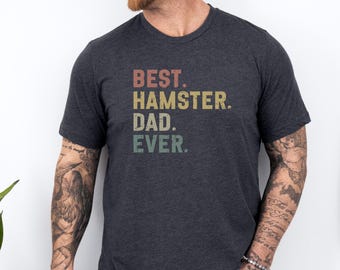 Camiseta "El mejor papá hámster de la historia", regalo para amantes de los hámsters, camiseta para papá de mascotas, camiseta de estilo retro, regalo divertido para papá hámster, regalo para él, camiseta para papá hámster