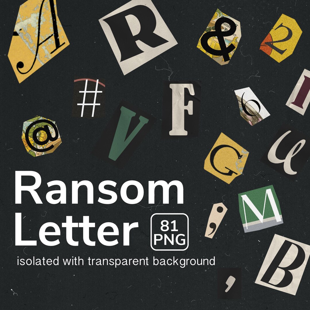 Large Print Ransom Letters Ransom Letter PNG Alphabet: Vintage Collage Cutout Letters (digital ...