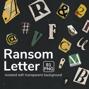 Ransom Letter PNG Alphabet: Vintage Collage Cutout Letters (Digital Download)