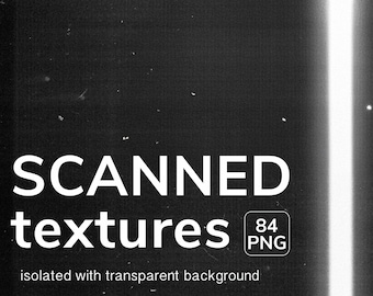 Scanned Paper Textures | 84 Vintage Style PNG Overlays (Digital Download)