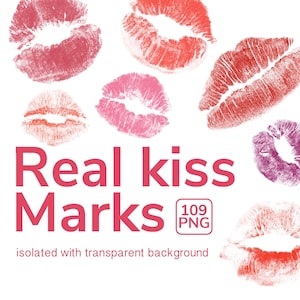 Marcas de beso de lápiz labial / Clipart de San Valentín (109 archivos)