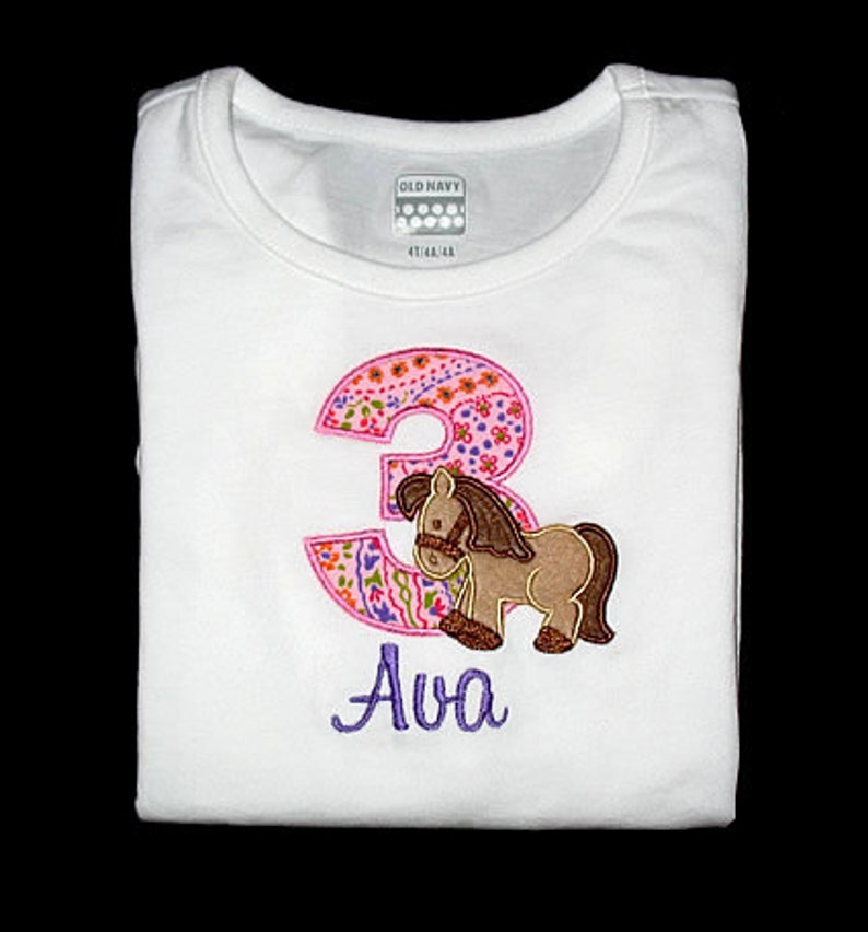 Personalized Applique Birthday Number With Furry Minky Horse Etsy