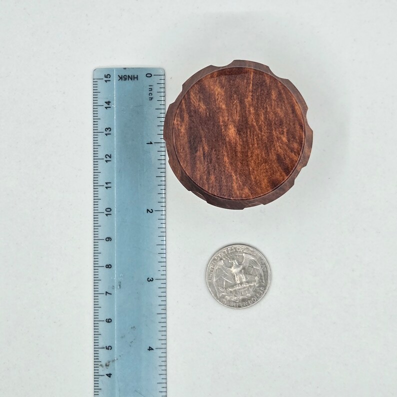 Small 4 Part Herb Grinder With Kief Catcher. Hand Painted Henna Designs