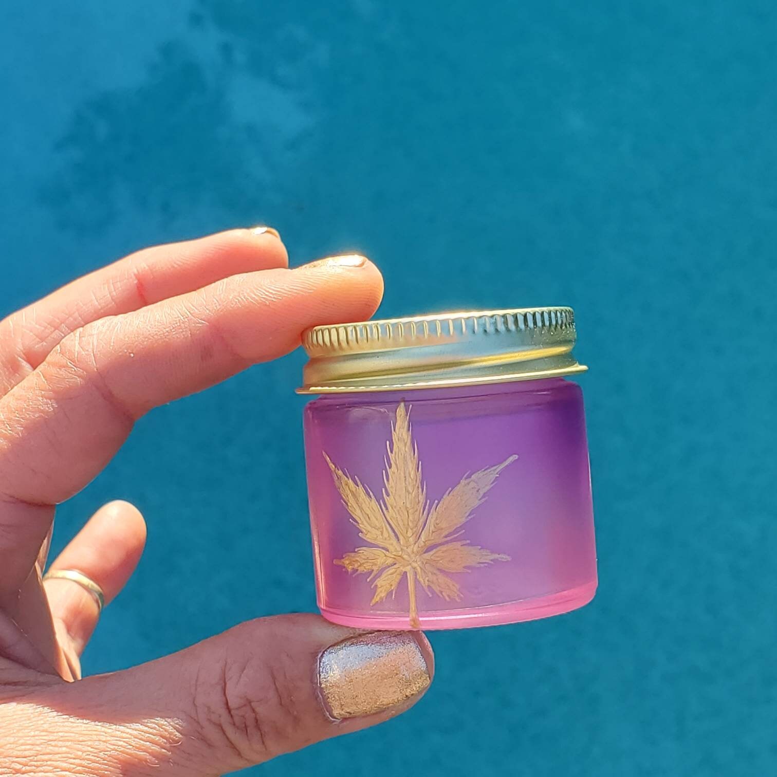 Hand Stainedpainted Glass Nug Jar Purple Fading to Pink Etsy