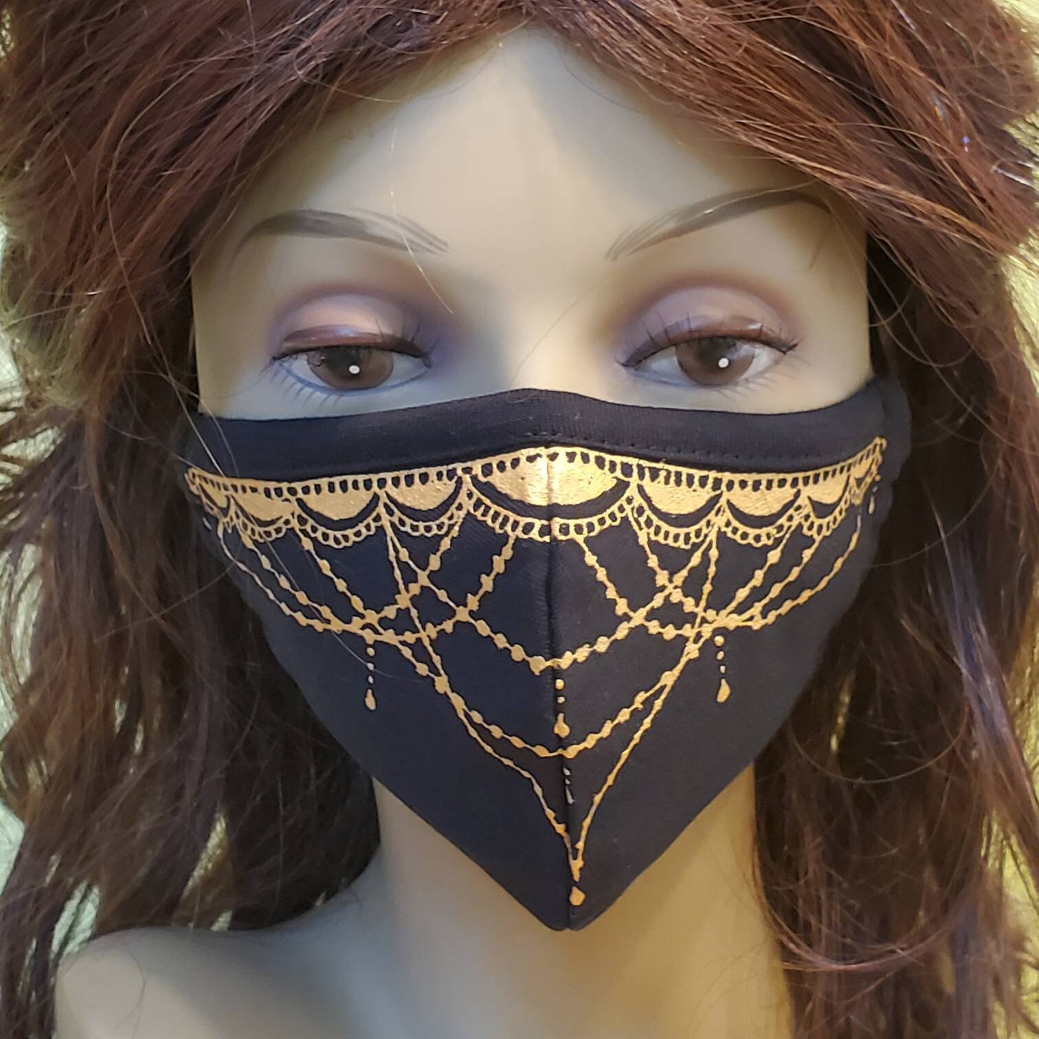 Hand Painted Face Mask Henna Inspired Designs That Look Like Jewelry