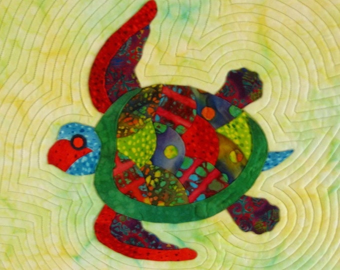 Turtle Wall Art Quilt Wall Hanging Colorful Applique OOAK Handmade Etsy