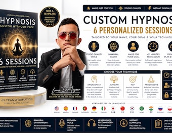 Pack of Hypnosis with your own Name and goal (6 Sessions) - Advanced Custom NLP - High Quality guaranteed