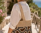 Snake Skin Crochet Tote Bag Pattern PDF , Tapestry Colorwork, Boho Cotton Handbag , Beginner-Friendly Project