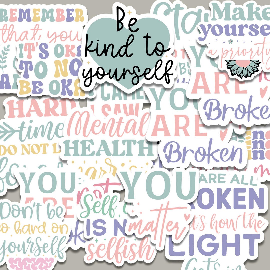 Inspirational Svg, Digital Stickers Bundle, Mental Health Png ...