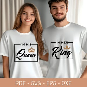 Seine Königin ihr König svg, Mann und Frau svg, König und Königin svg, Valentine Shirt, Paare Hemden svg, seine und ihre Hemden, Königin Krone svg