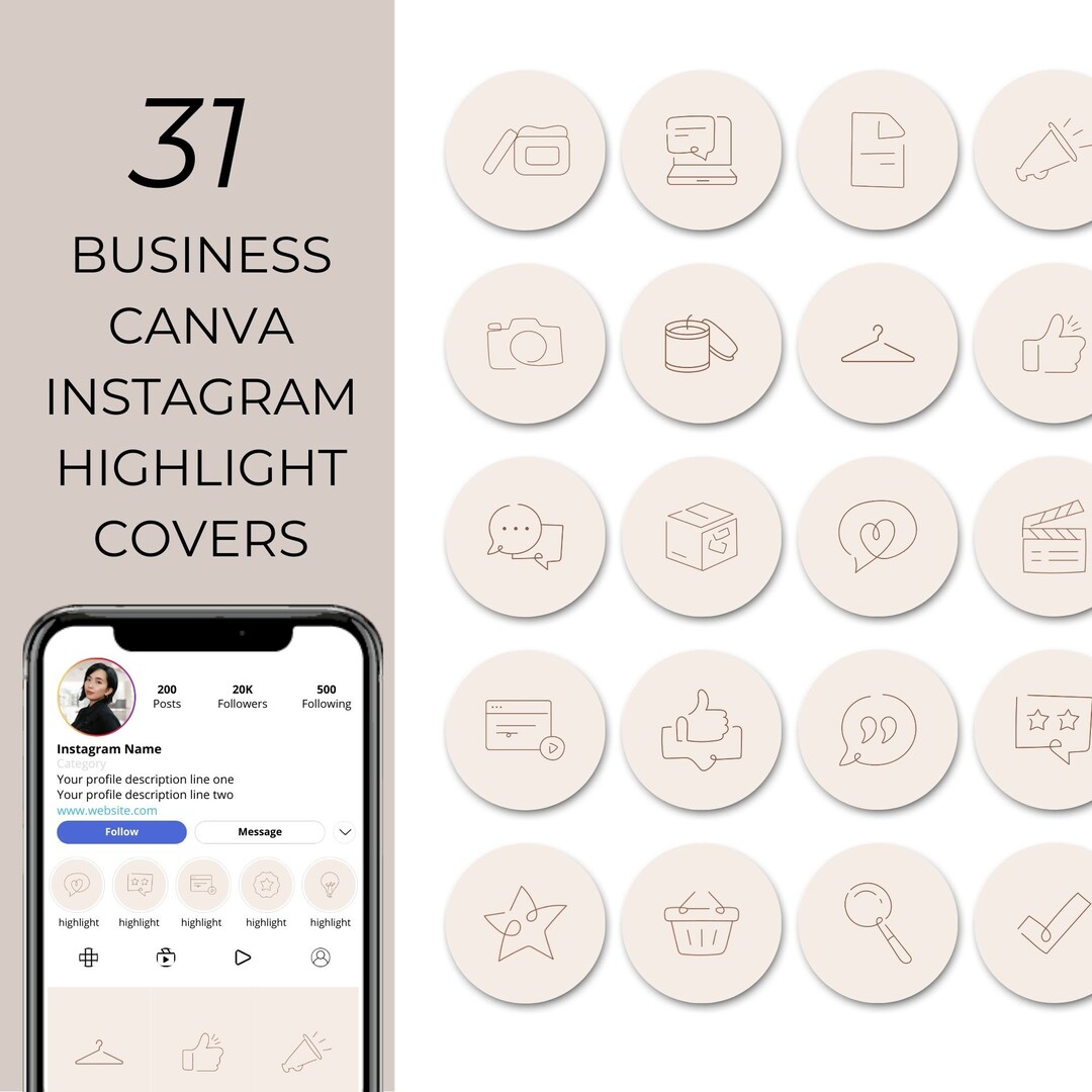 Insta Highlight Covers Pastel Line Art, Boho Cute IG Story Icons, Cream ...