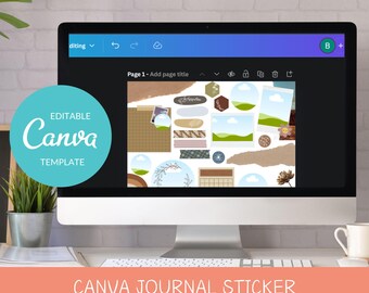 Canva Sticker Template for Cricut, Printable Planner Stickers, Editable Canva Planner Template, Canva Template Planner Stickers Printable