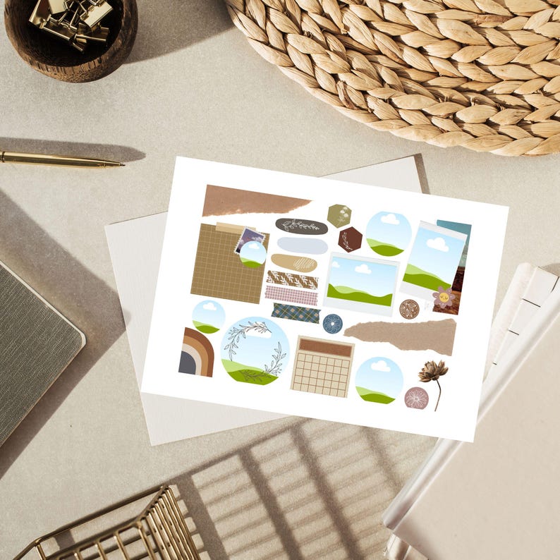 Canva Sticker Template for Cricut, Printable Planner Stickers, Editable ...