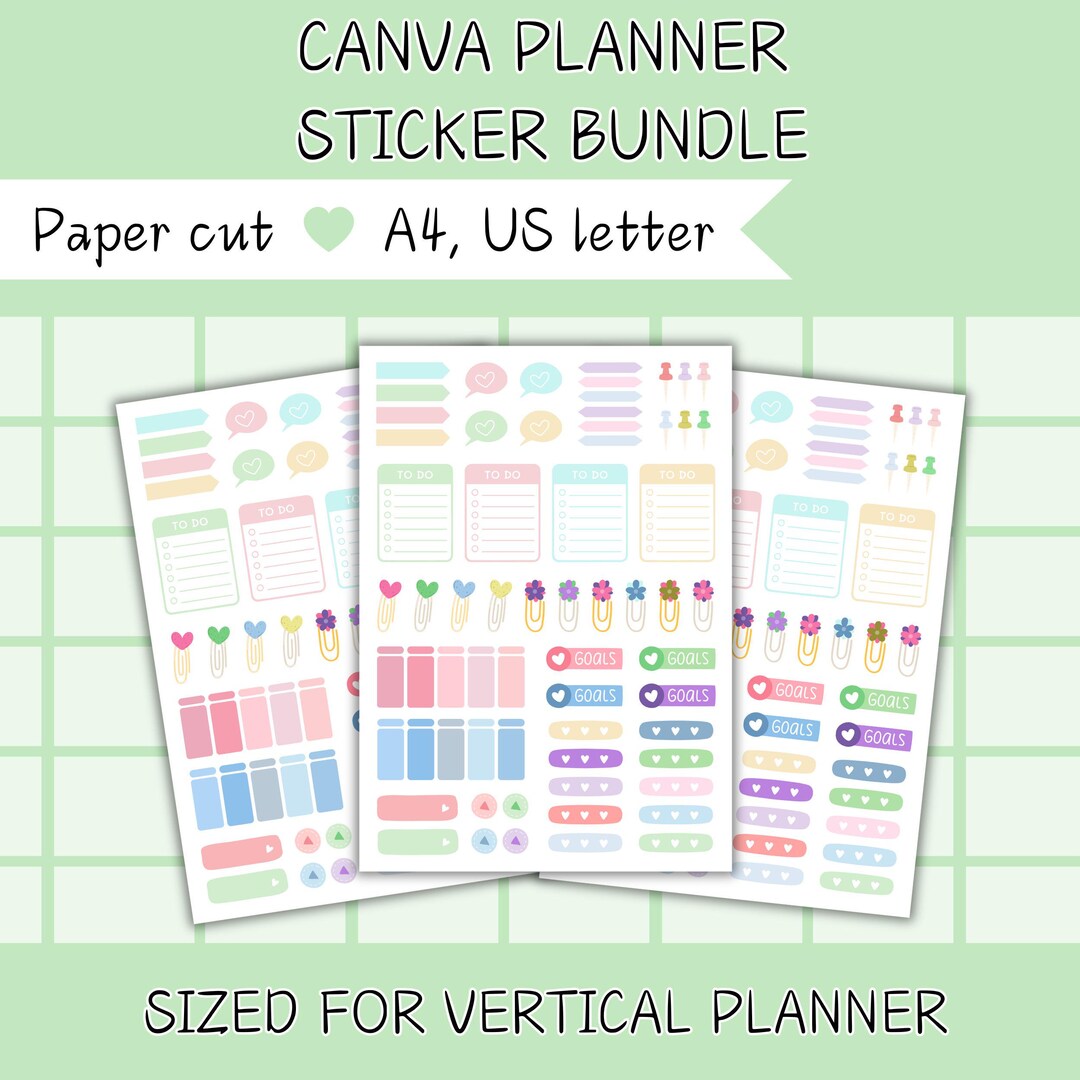 Canva Editable Planner Sticker Template | Weekly Sticker Kit ...