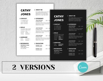 Resume Template Canva Resume Professional Cv Unique Resume Modern Executive Resume Word Resume Template