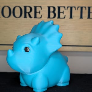 Baby Triceratops Statue - 3D Printed Cute Dinosaur Figurine - Desk Buddy & Gift for Dino Fans