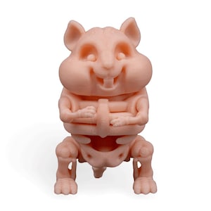 Articulated Skeleton Hamster Figurine - Spooky Cute 3D Printed Poseable Toy - Unique Halloween Desk Decor