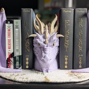 Dragon Book Nook | Fantasy Bookend for Shelves | D&D Decor | End of the Hoard Book Lover Gift
