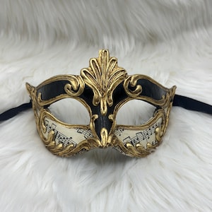 Music Note Mask Handcrafted Musical Note Masquerade Mask: Baroque Venetian Style - Etsy