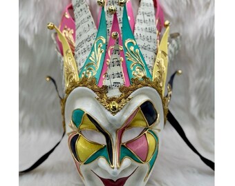 赤と白の道化師マスク - ベネチアンマスク - リオ・ベネチア