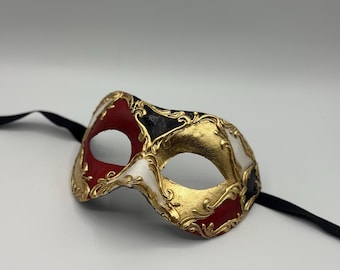 Luxury Venetian Eye Mask with Gold Baroque Details – Masquerade Mask for Parties & Carnival - Venetian mask