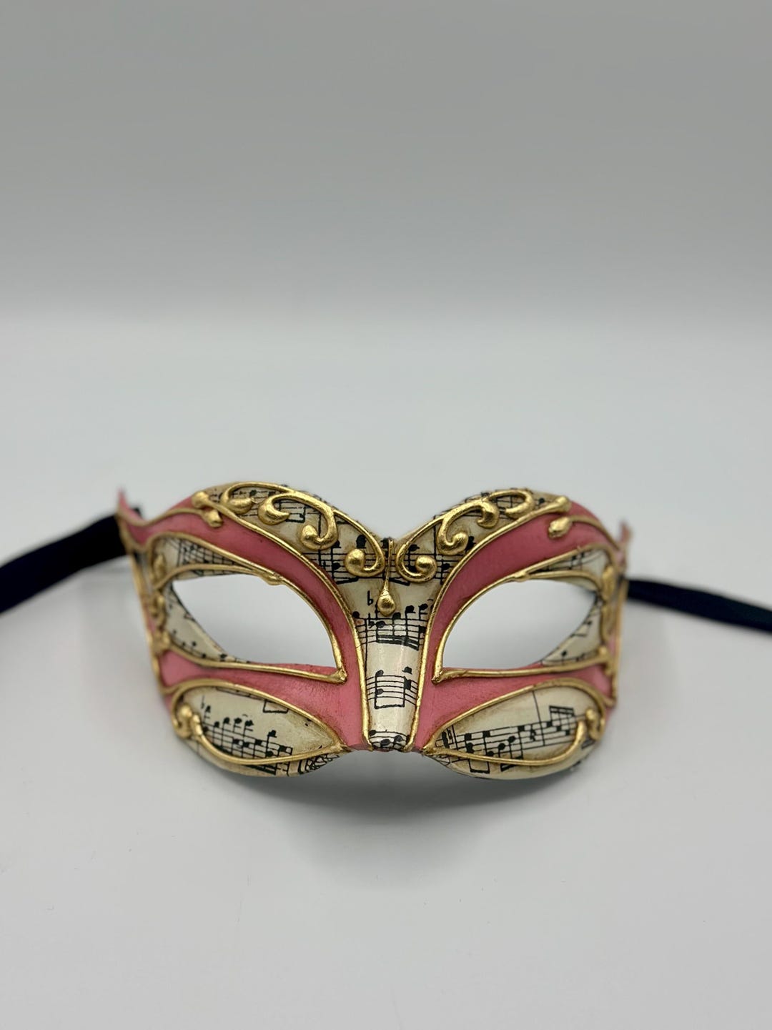 Gold & Pink Venetian Masquerade Mask With Music Notes - Etsy