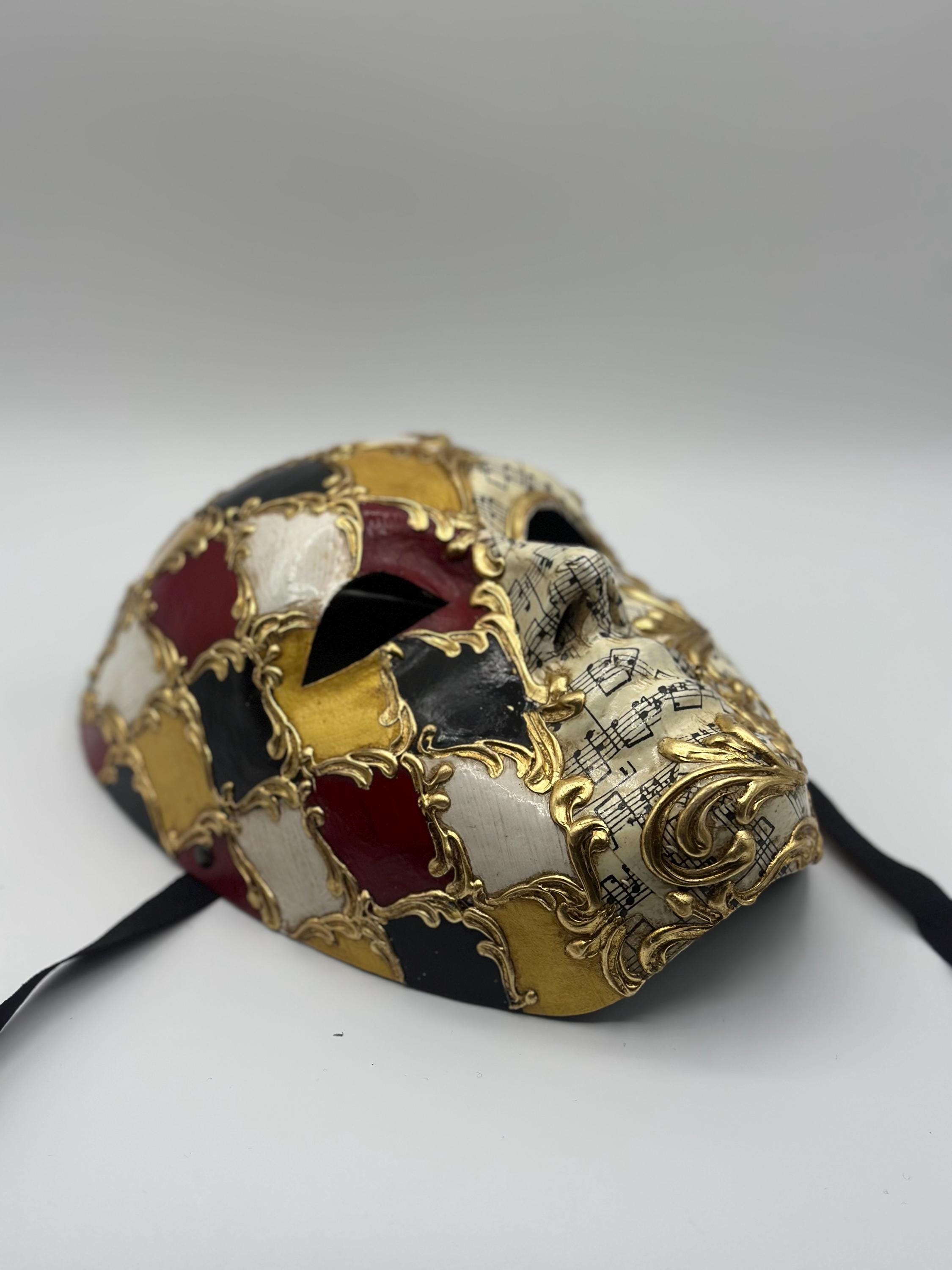 Full Face Masquerade Mask: Venetian Style, Music Notes Decor - Etsy