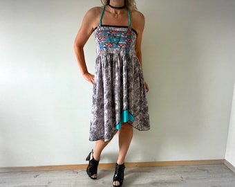 Full Skirt Dress Women's Boho Clothing Bohemian Festival Dress Flowy Lagenlook Eco Clothes Summer Fashion M L 'HARTLEE'