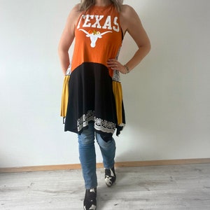 Western Dress Bohemian Clothing Country Fashion Music Festival Dress Loose Flowy Style Upcycled Clothes Texas Cowgirl L XL 'DIXIE' image 7