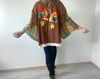 Butterfly Kimono Festival Jacket Layering Piece Versatile Cover Up Light Jacket Bohemian Clothing Boho Chic Cardigan M L XL 'BIANCA'