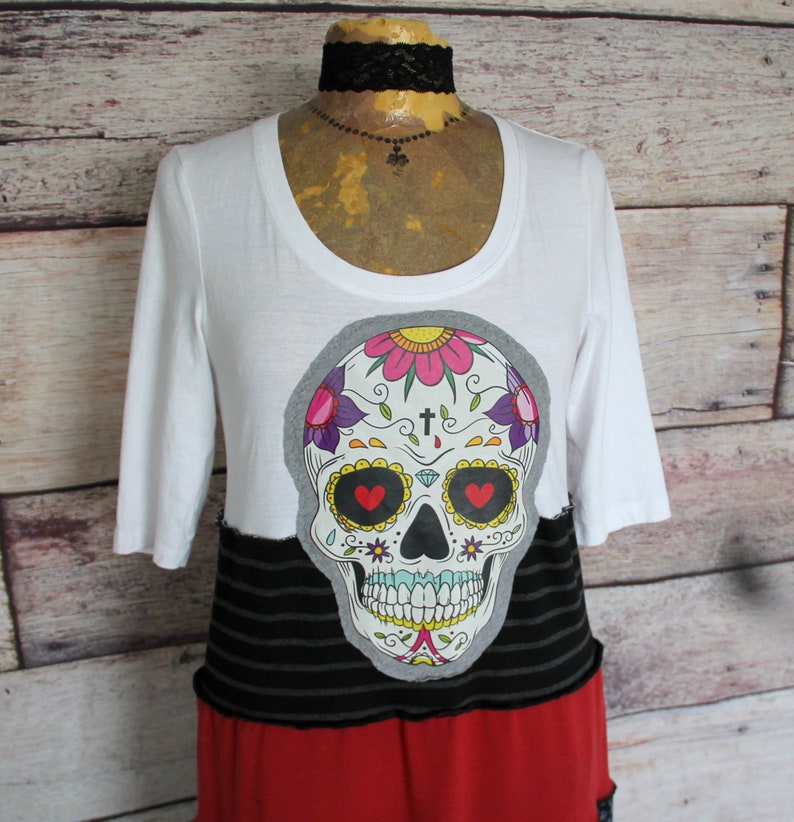 Boho Chic Dress Women's Skull Clothing Tshirt Dress Etsy