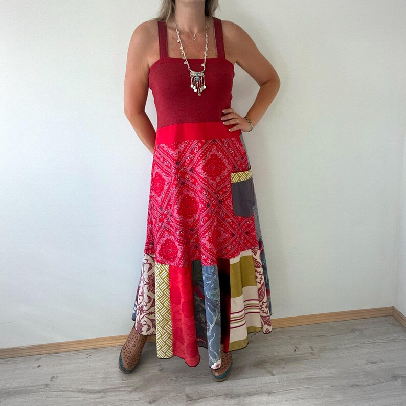 Boho Maxi Dress Patchwork Clothing Hippie Gypsy Style Women's Long Dress Bohemian Clothes