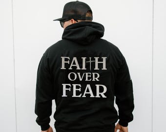 Faith Over Fear Reflective Motorcycle Heavyweight Hoodies
