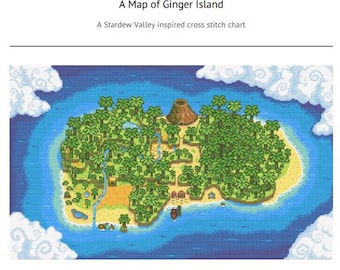 A Map of Ginger Island - a Stardew Valley cross stitch pattern