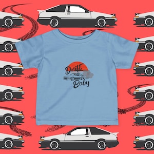 Koszulka Drift Baby Koszulka samochodowa dla niemowląt Koszulka z grafiką dla maluchów Noworodek Top JDM Ubranka dla niemowląt Strój dla niemowląt JDM Uroczy dziecięcy T-shirt Drift