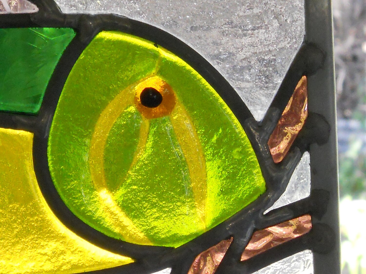 Curiouser fish 1 Stained Glass Panel Etsy