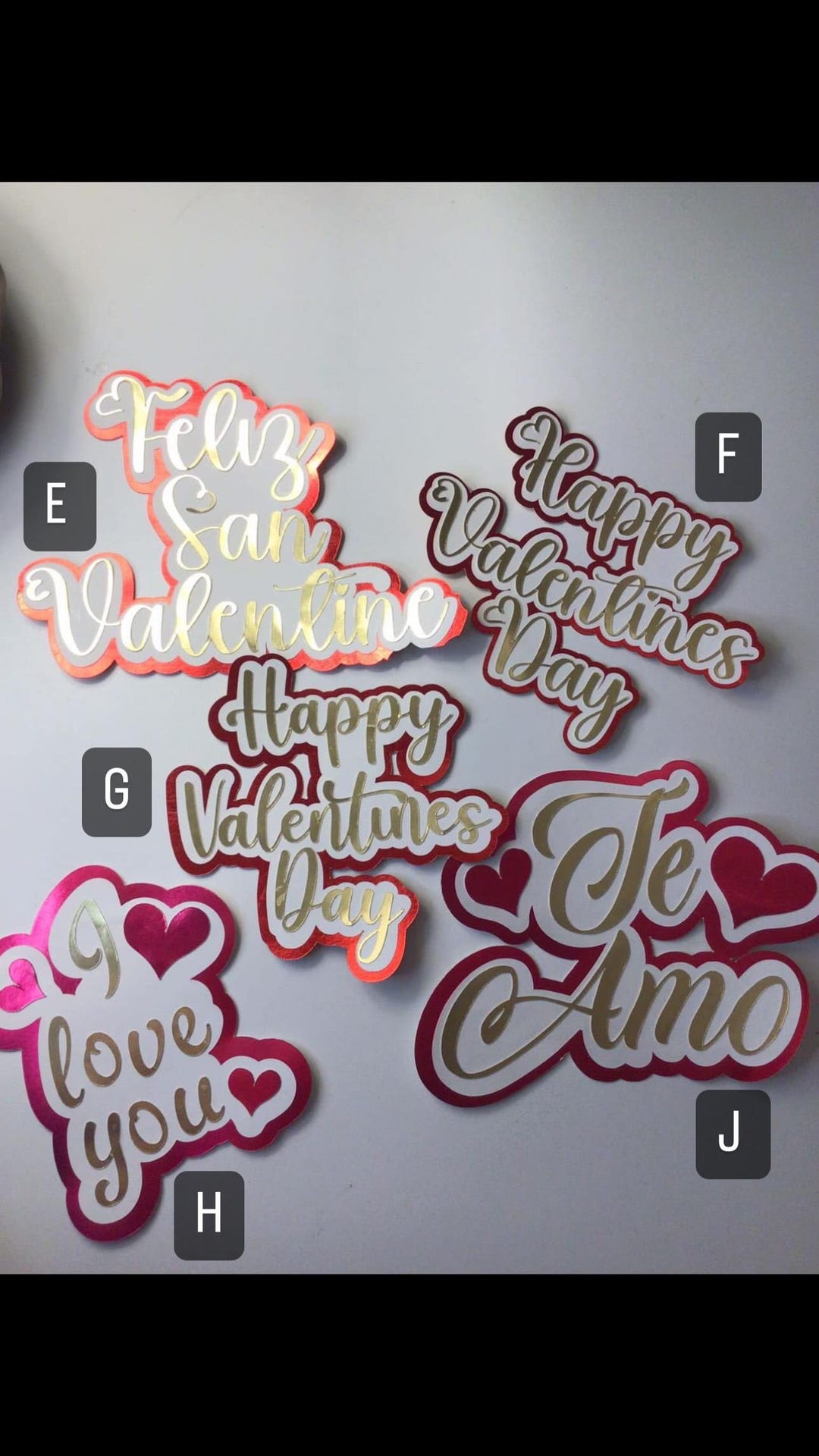 Valentines Day Topper Cardstock Topper Love Heart Bouquet Topper I Love ...