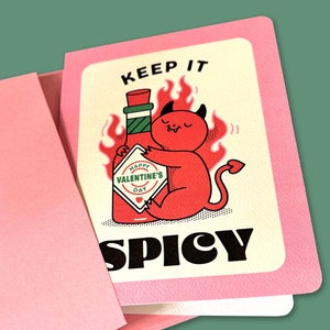 Carte de voeux épicée pour la Saint-Valentin avec le petit diable