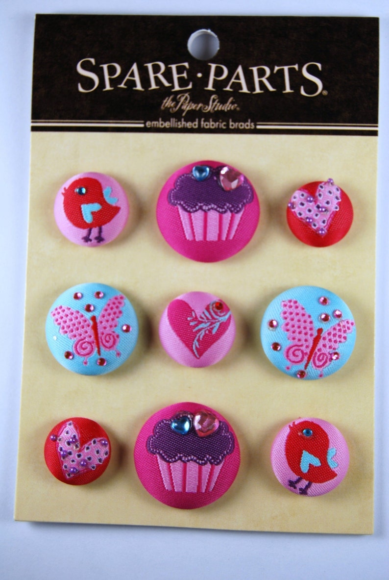 Love Embellished Fabric Brads Etsy