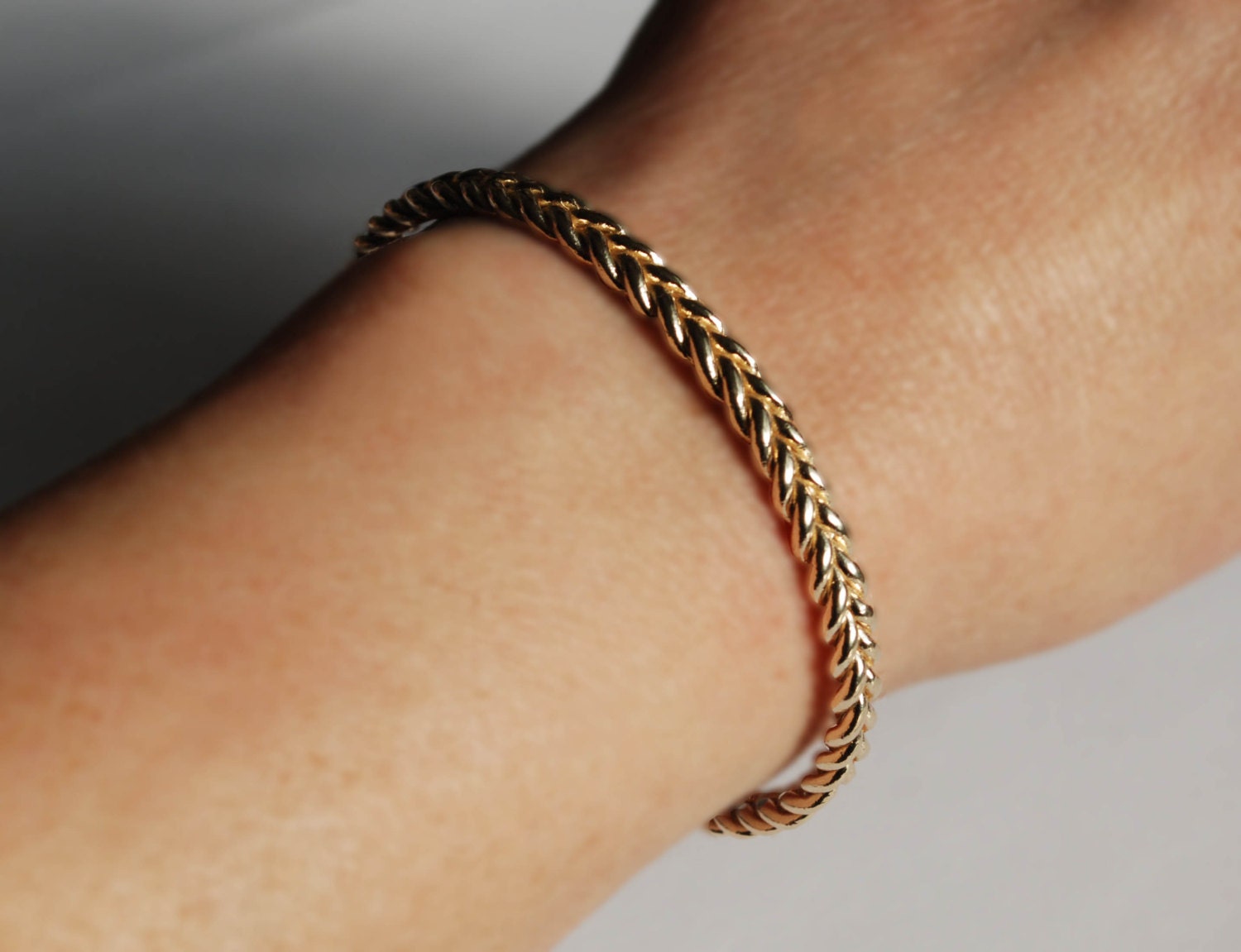 Solid 10k Yellow Gold Braid Bracelet