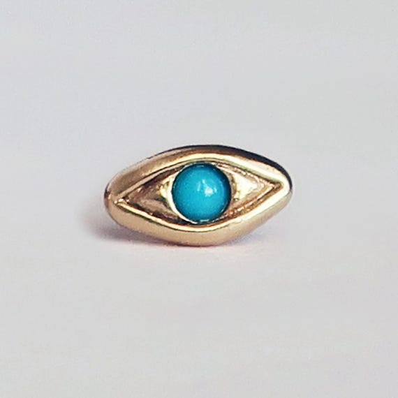 Gold and Turquoise Eye Single Earring