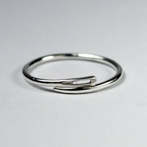 Bague aiguille fine en argent sterling massif image 2