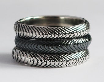 Sterling Silver Cuttlefish Cast Rings, US Sizes 6 & 6.5