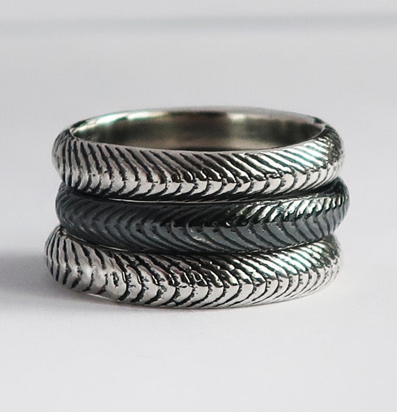 Sterling Silver Cuttlefish Cast Rings, US Sizes 6 & 6.5