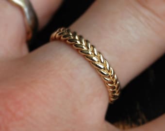 3mm width 10k yellow gold braid ring