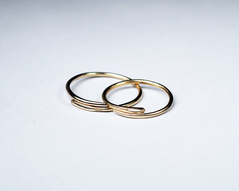 Solid gold thin needle ring Etsy