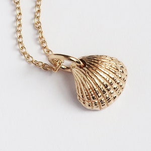 Tiny Solid Gold Block Island Clamshell Charm